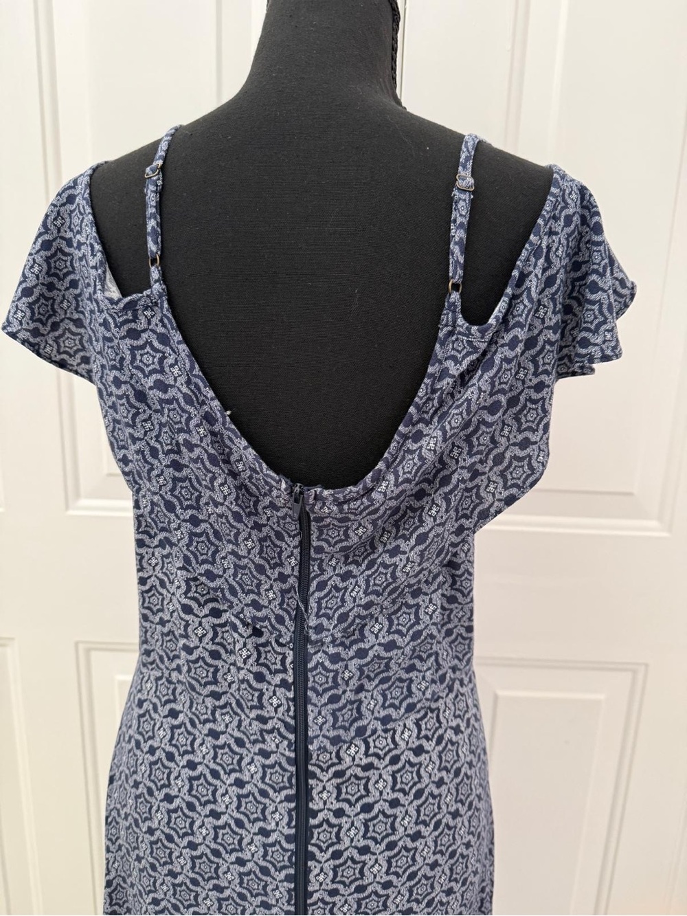 Rewind Navy Blue Floral Ruffle High-Low Dress - Picture 6 of 8